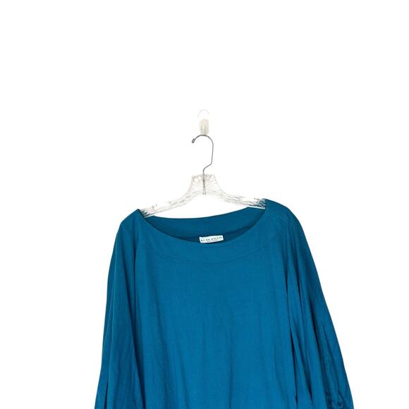 Bryn Walker Shirt‎ Blue Short Sleeve Cotton Lagenlook Relaxed Oversized Medium - Picture 5 of 10